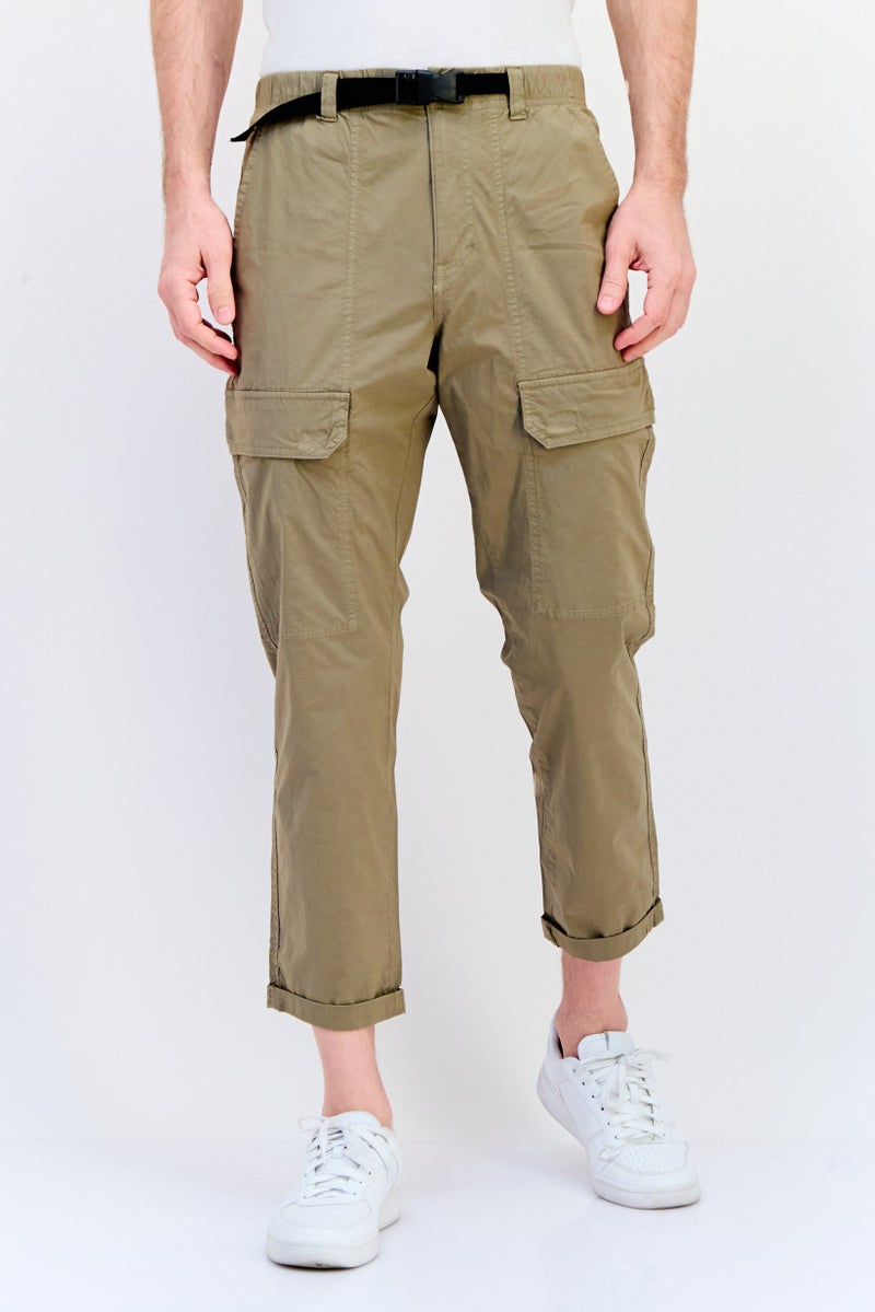 Celio Men Regular Fit Solid Cargo Pants, Taupe  - Image 1