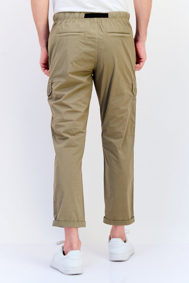 Celio Men Regular Fit Solid Cargo Pants, Taupe  - Image 2