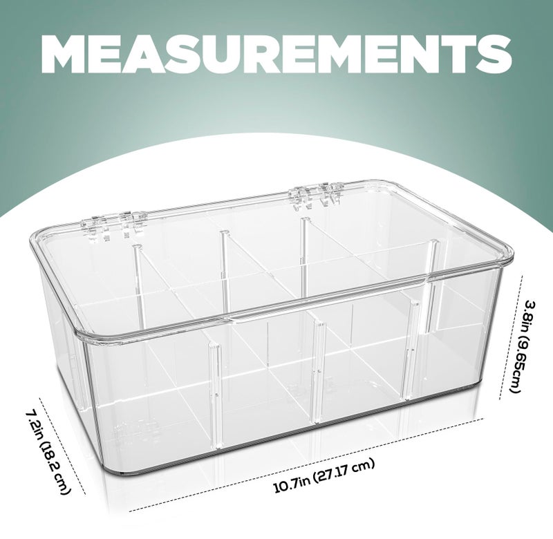 Utopia Home - Tea Bag Organizer With Lids, Clear Pantry Storage Box - (3 Pack) Stackable Partition Organizers or Holder With Lids For Drawers, Countertops, Fridge, Kitchen, Snack & Spice Organization - Image 2