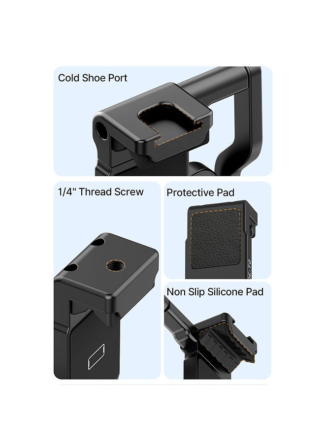 Ulanzi - Ulanzi ST-30 Phone Clip & Flip Mirror Kit Aluminum Alloy Phone Holder Phone Tripod Mount with Selfie Mirror Cold Shoe Mount for Smartphone Vlog Selfie Live Streaming Video Recording - Image 1