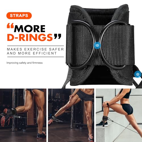 HPYGN Ankle Cuffs for Cable Machine, Gym Kickback Strap for Glute Leg Workouts, Booty Hip Abductors Exercise, Adjustable Padded Ankle Straps for Cable Machine, Home Gym Attachment for Women & Men - Image 4