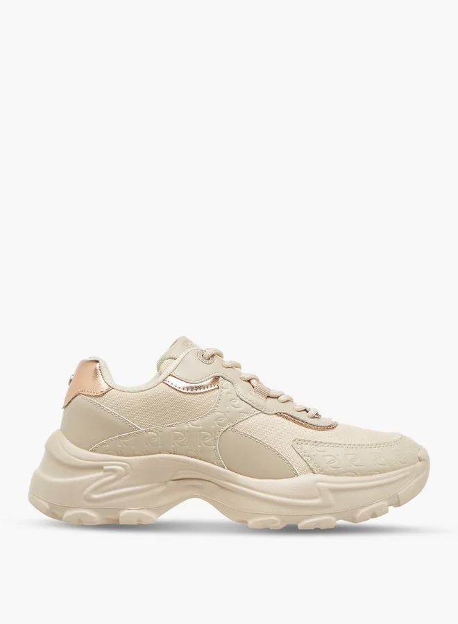 Paprika Monogram Embossed Sneakers with Lace-Up Closure