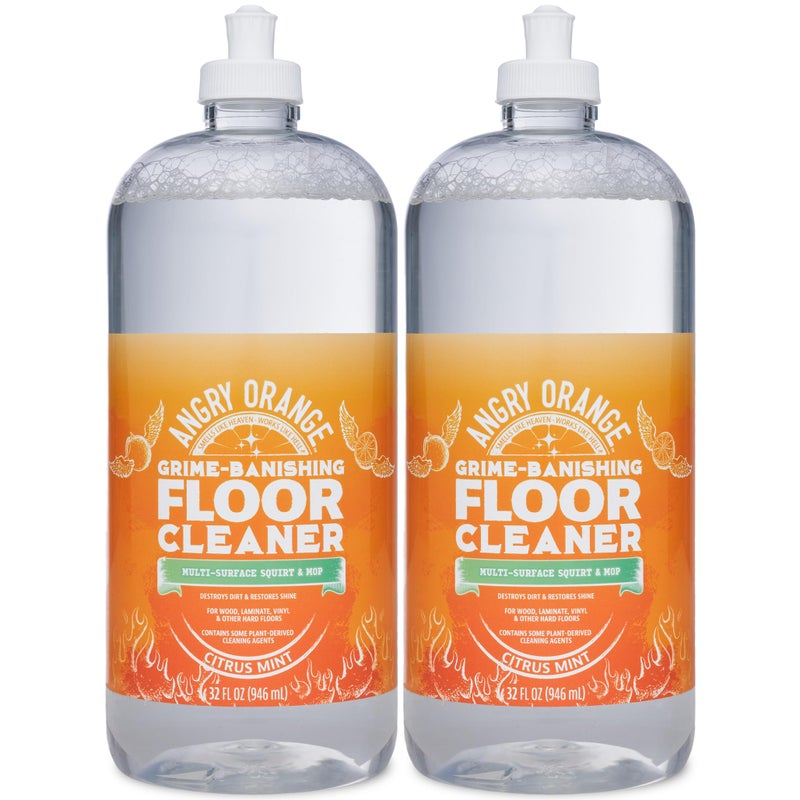 ANGRY ORANGE Spray and Go Floor Cleaner - Citrus Mint - 32 oz - Value 2 Pack - Image 1