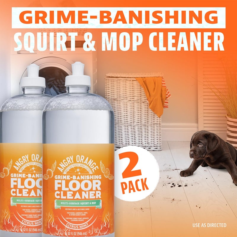 ANGRY ORANGE Spray and Go Floor Cleaner - Citrus Mint - 32 oz - Value 2 Pack - Image 2