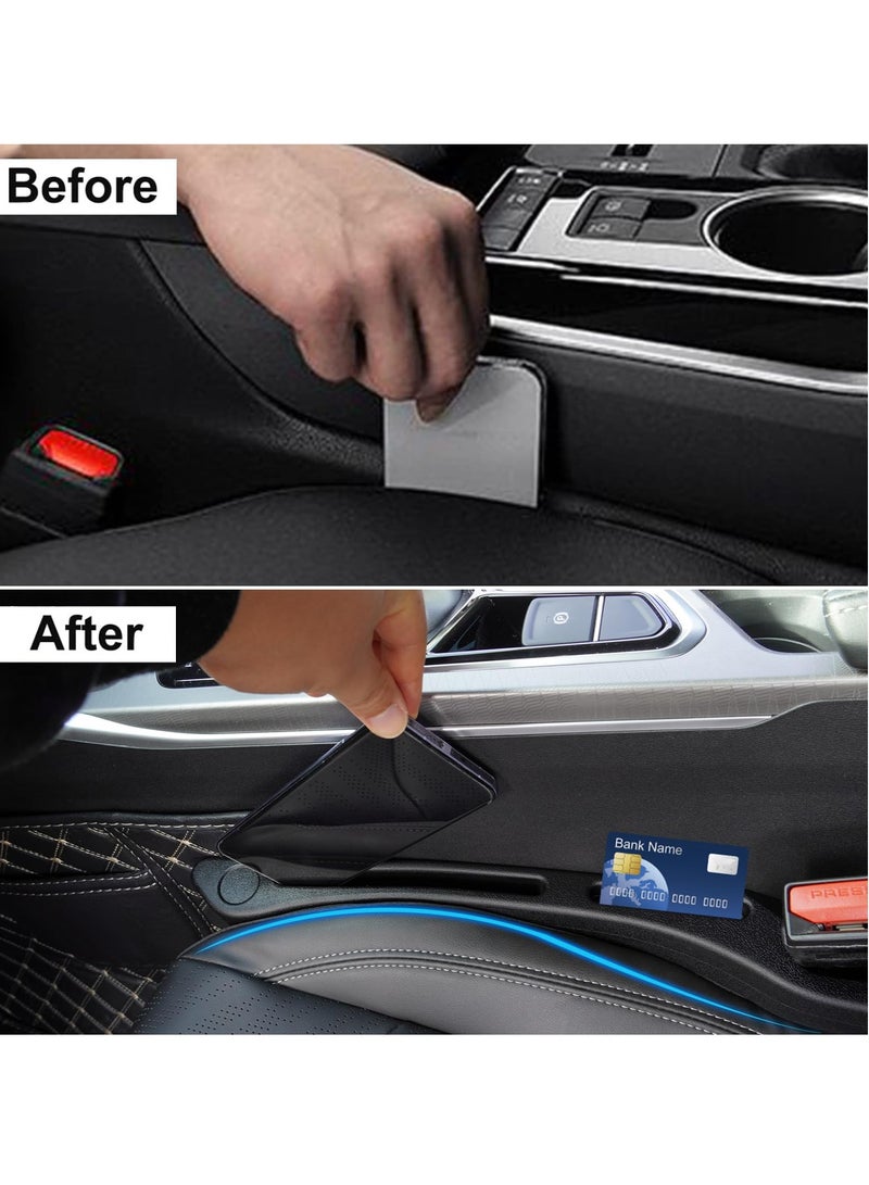 SYOSI Car Seat Gap Filler 2 PCS Car Gap Filler Organizer for Car Seat 2in1 Universal Seat Gap Filler Fits Car Truck SUV Fill the Gap Between Seat Console Organizer Stop Things from Dropping Black - Image 2