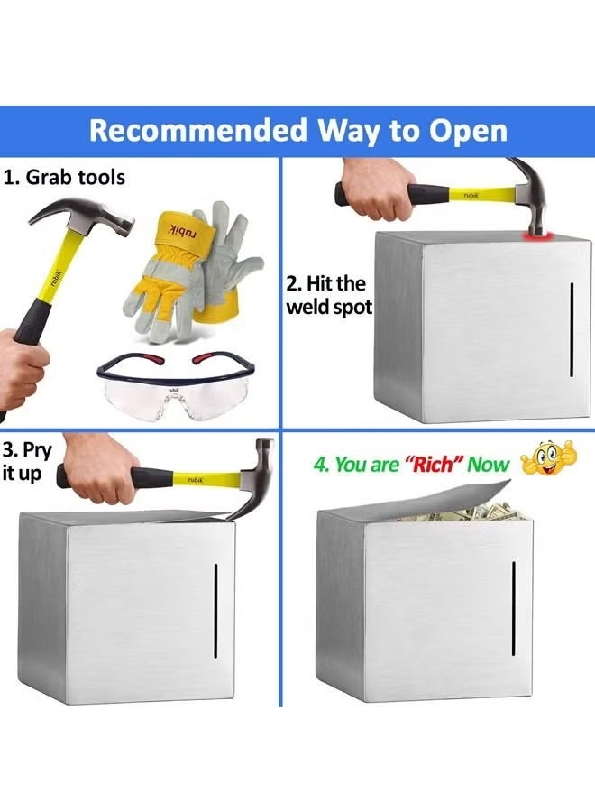 Beauenty Stainless Steel Money Saving Box Money Saving Box - Image 5