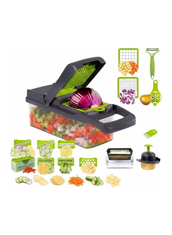 16 Pcs Vegetable Chopper and Slicer Set with Container, Manual Multi Function Veggie Dicer Grater and Peeler for Fast Salad and Food Prep - Image 5