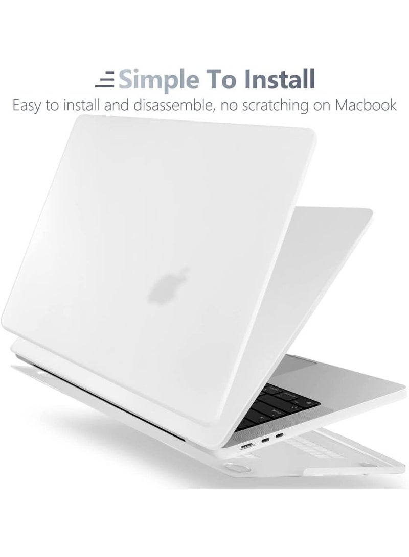 Rubberized Hard Shell Case Compatible with MacBook Air 13 inch 2026---2022 M5 M4 M3 M2( Model A3449/A3240/A3113/A2681),Frosted Transparent - Image 1