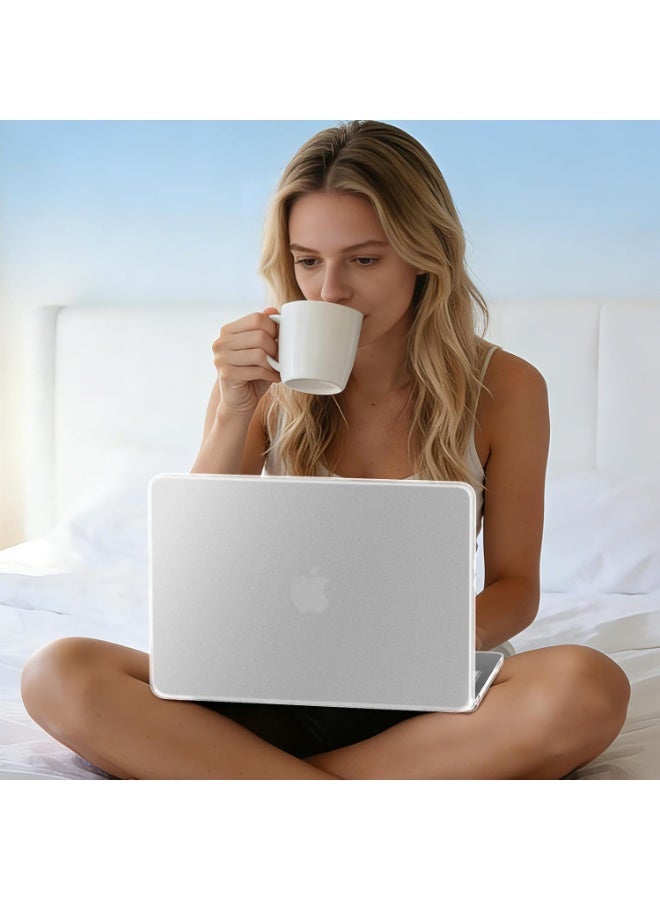 Rubberized Hard Shell Case Compatible with MacBook Air 13 inch 2026---2022 M5 M4 M3 M2( Model A3449/A3240/A3113/A2681),Frosted Transparent - Image 4