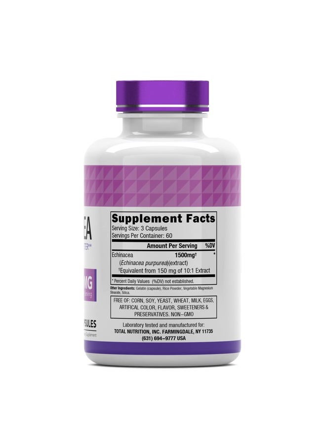tnvitamins Echinacea Capsules (1500 MG - 180 Capsules) | Supports Health & Well-Being | Echinacea Root Herbal Extract Supplement | Produced in The USA - Image 2