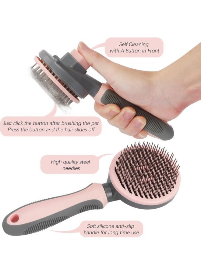 فرشاة تنظيف ذاتي لتساقط شعر الكلاب والقطط، أداة إزالة المعطف السفلي السائب مع خاصية التدليك، مناسبة للحيوانات الأليفة ذات الشعر الطويل والقصير - Image 2