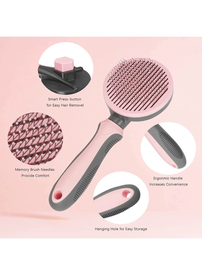 فرشاة تنظيف ذاتي لتساقط شعر الكلاب والقطط، أداة إزالة المعطف السفلي السائب مع خاصية التدليك، مناسبة للحيوانات الأليفة ذات الشعر الطويل والقصير - Image 5