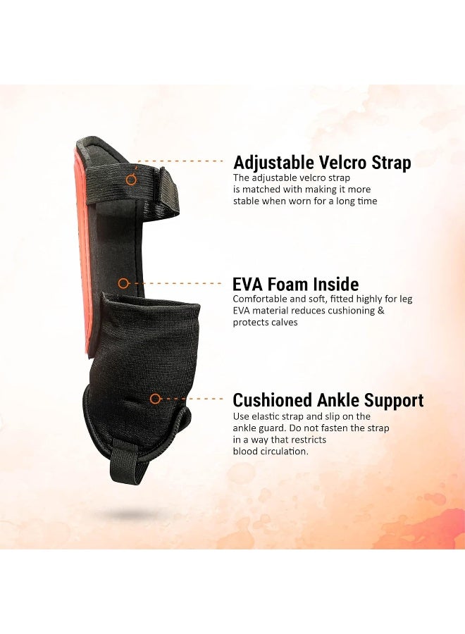 Vector X Samba Junior Soccer Shin Guards – Adjustable Ankle Protection for Training & Matches, Size Small, Multicolor - Image 3