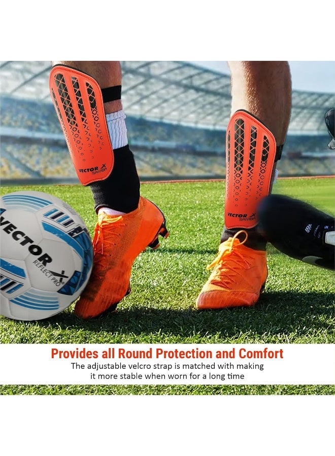 Vector X Samba Junior Soccer Shin Guards – Adjustable Ankle Protection for Training & Matches, Size Small, Multicolor - Image 4