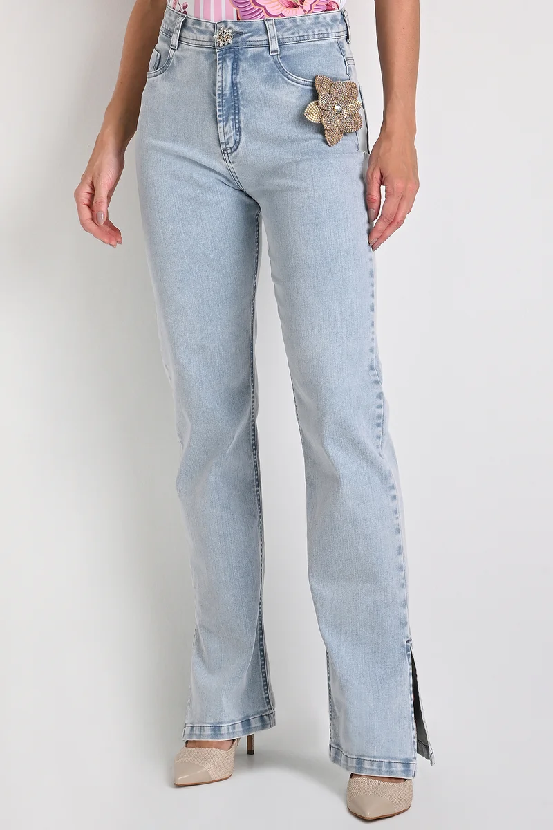 Mom Comfort Flowers Jeans