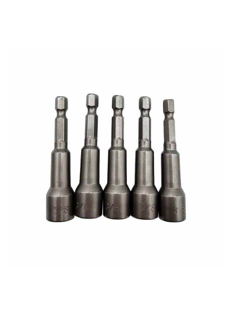 مقبس الجوز المغناطيسي للحفر 3/8 مللي متر مقبس الجوز الحفر قوي المغناطيسي الكروم الفاناديوم CRV 5 قطعة مجموعة - Image 4