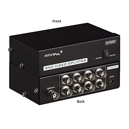 AuviPal 8-Port (1 Input 8 Output) BNC Video Splitter Box 1080P Coaxial Distributor Amplifier for Video Monitoring System CCTV Security Camera - Image 3