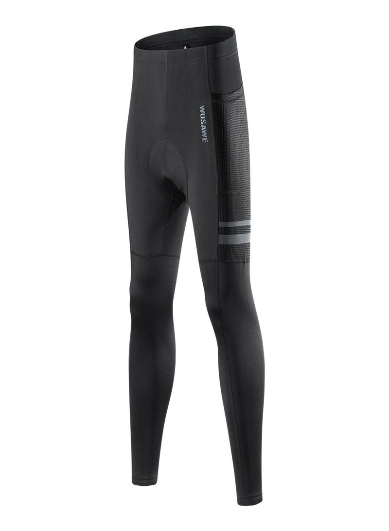 WOSAWE Men's Cycling Pants  Thermal Insulated Bike Trousers  Fleece-lined Winter Riding Leggings  Warm and Windproof  Targeting Cyclists,BH148 Black, EU Size XL - Image 1