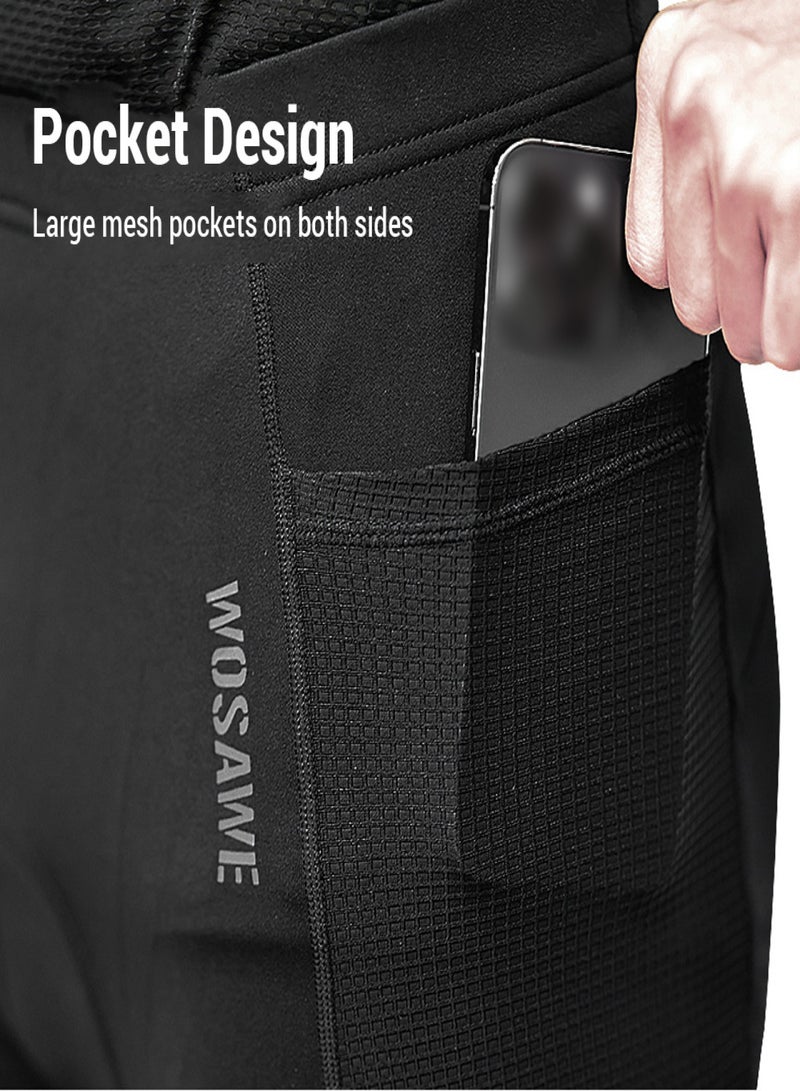 WOSAWE Men's Cycling Pants  Thermal Insulated Bike Trousers  Fleece-lined Winter Riding Leggings  Warm and Windproof  Targeting Cyclists,BH148 Black, EU Size XL - Image 4