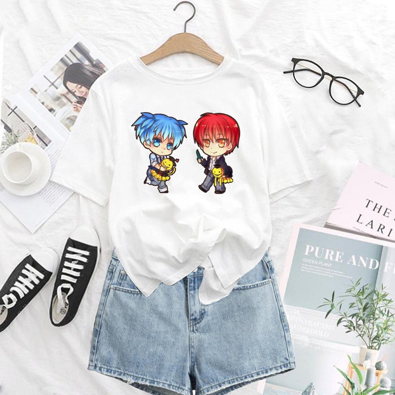 [Send on the same day] in stock top loose cartoon casual printed sun man peripheral T-shirt short sleeve cross-border - Image 1