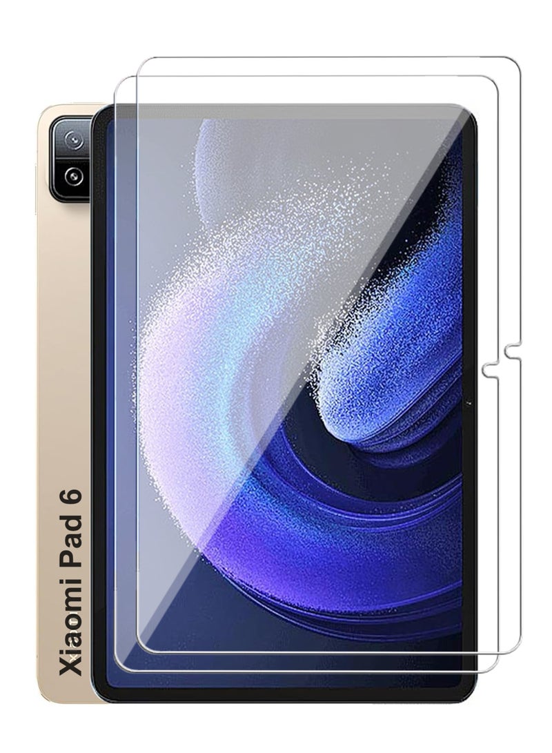 Xiaomi Pad 6 Screen Protector 2-Pack, HD Clarity Tempered Glass Screen Protector Film Scratch Resistant Bubble Free, High Transparency, Delicate Touch Screen Protector For Xiaomi Pad 6 - Image 1