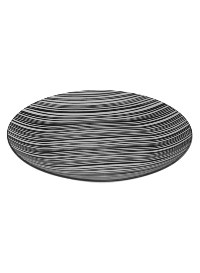 Secret de Gourmet Bohemia Zebra Stripe Pattern Porcelain Dinner Plate Black and White 26cm - Image 2