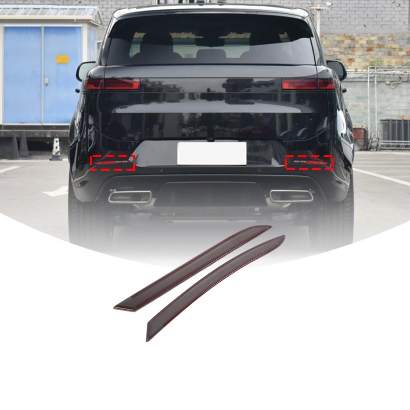 Rear Bumper Fog Light Cover for Land Rover Range Rover Sport 2023 2024 2025 Smoked Black ABS Lens with AntiScratch Frame OEM Fit Foglight Trim Guard Car Exterior Accessories Smoked Black