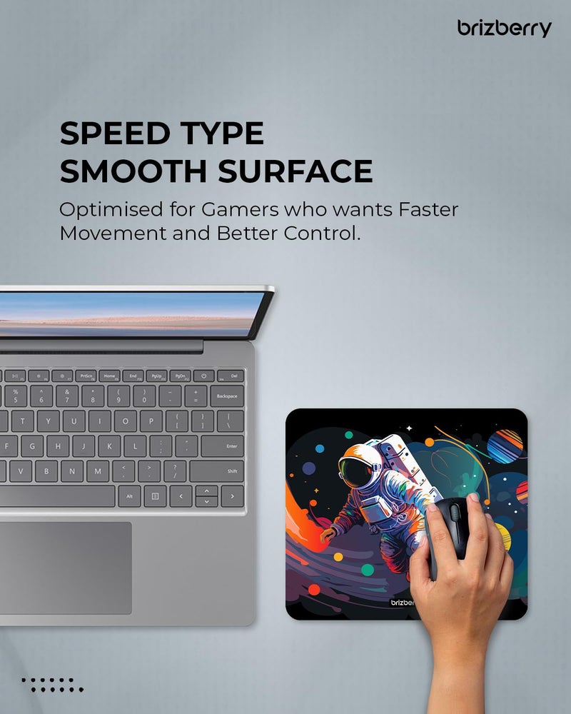 ARTBRIZ ® Brizberry Astronout Mouse Pad, Optimised for Speed and Precision, Premium Anti Skid Rubber Base, for Office Desktop Laptop PC Mac, 240mm x 210mm x 3mm (121S - Pack of 1) - Image 2