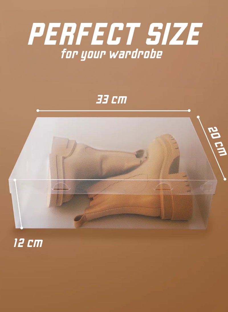 Shoe organizer, Transparent Stackable Shoe Box, 10 Pack Foldable Shoe Container, Polypropylene Plastic, Sneaker Container  - Image 3