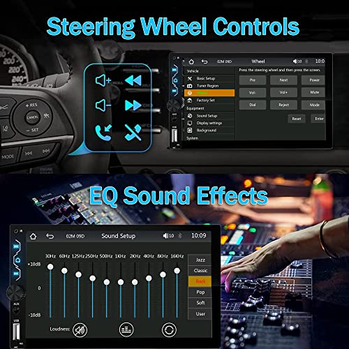Leadfan Double Din Car Stereo with Wireless Carplay,Wireless Android Auto,7 inch Touch Screen Radio with Backup Camera,Bluetooth Car Audio Receiver,Mirror Link,SWC,FM/USB/AUX/Subwoofer - Image 4