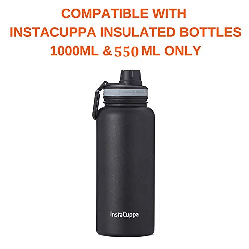 InstaCuppa Sports Sipper Lid Add On Thermosteel Bottle, Plastic, Black, 0.55 Litre - Image 2