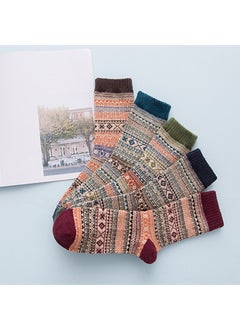 Generic Socks autumn and winter new double retro rabbit wool socks mens national wind warm socks a generation of wool socks socks Wine Red  - Image 4