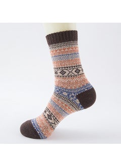 Generic Socks autumn and winter new double retro rabbit wool socks mens national wind warm socks a generation of wool socks socks Wine Red  - Image 2