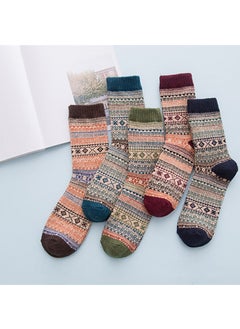Generic Socks autumn and winter new double retro rabbit wool socks mens national wind warm socks a generation of wool socks socks Wine Red  - Image 3