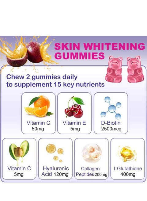 Wins Town Skin Whitening Gummies With L-Glutathione & Collagen & Biotin  Hydrated Youthful Skin Glow and Spots Fading Anti-Aging 60 Vegan Gummies |  Best Price KSA | Riyadh, Jeddah
