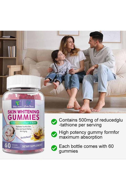 how to make glutathione cream at home Wins Town Skin Whitening Gummies With L-Glutathione & Collagen & Biotin  Hydrated Youthful Skin Glow and Spots Fading Anti-Aging 60 Vegan Gummies |  Best Price KSA