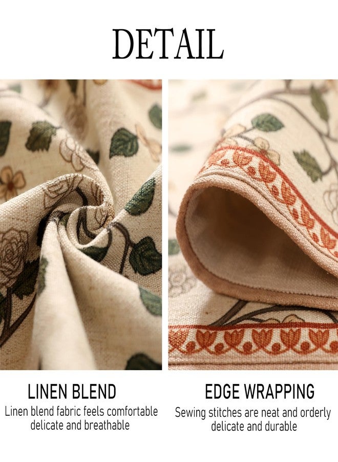 ISAENNE Designer Elegant Linen Table Runner 71 Inches, Farmhouse White and Orange Floral Pattern Table Runners for Dining Tables,Decoration for Kitchen,Parties,Thanksgiving,12"x71" - Image 5