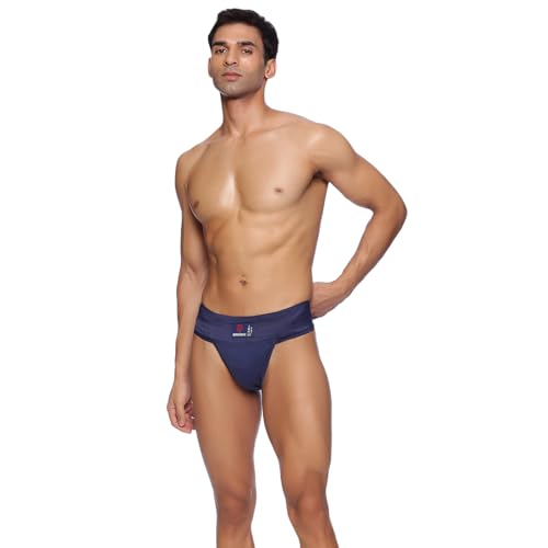omtex Athletic Tokyo Cotton Stretchable Supporter Back Covered with Cup Pocket, Ideal for Workout and Sports Quick Dry Moisture Wicking Underwear Navy Blue - Medium - Image 5