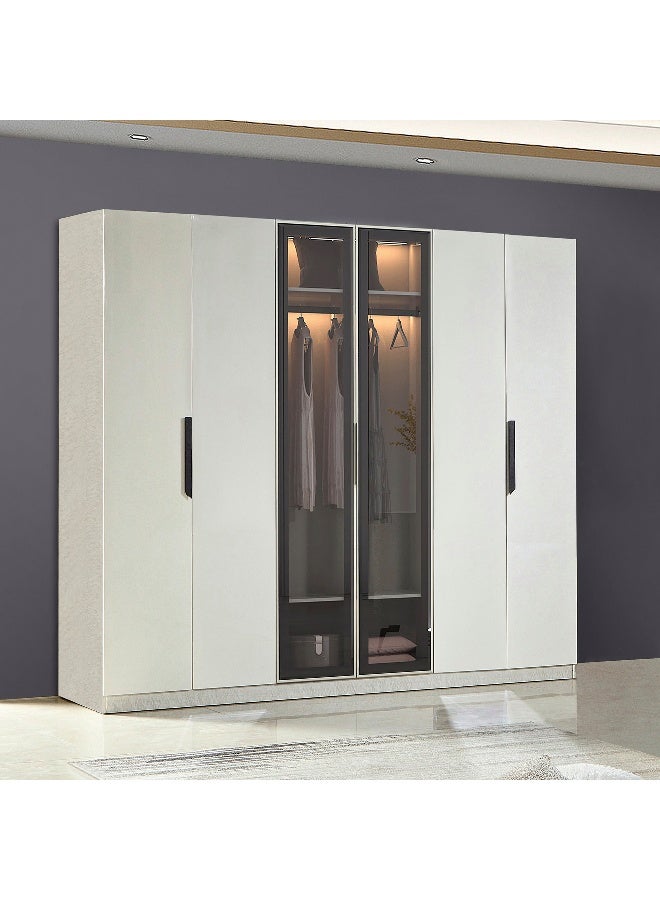Home Box Grandeura 6-Door Wardrobe with Transparent Glass - Image 1