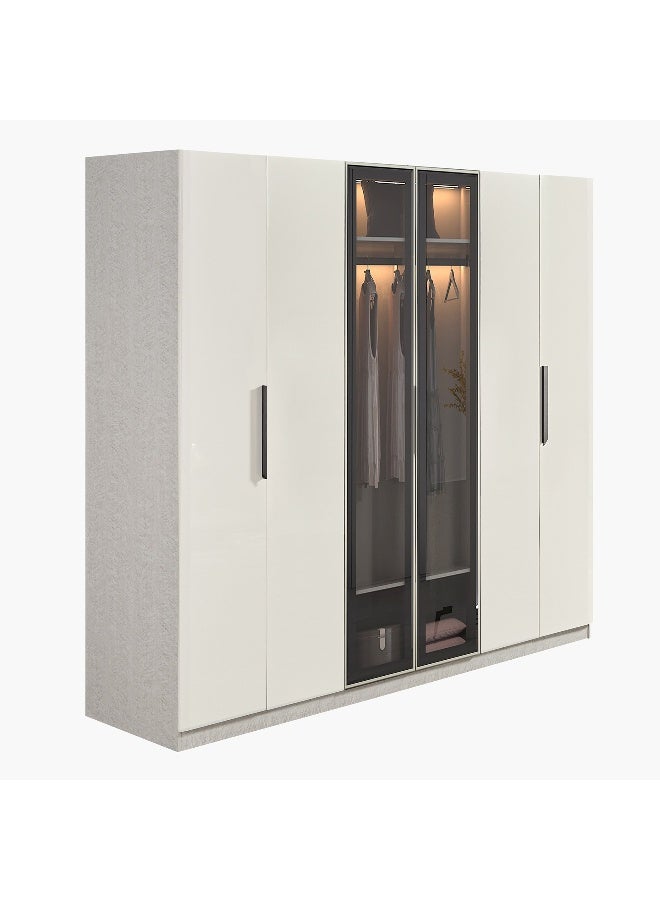 Home Box Grandeura 6-Door Wardrobe with Transparent Glass - Image 3