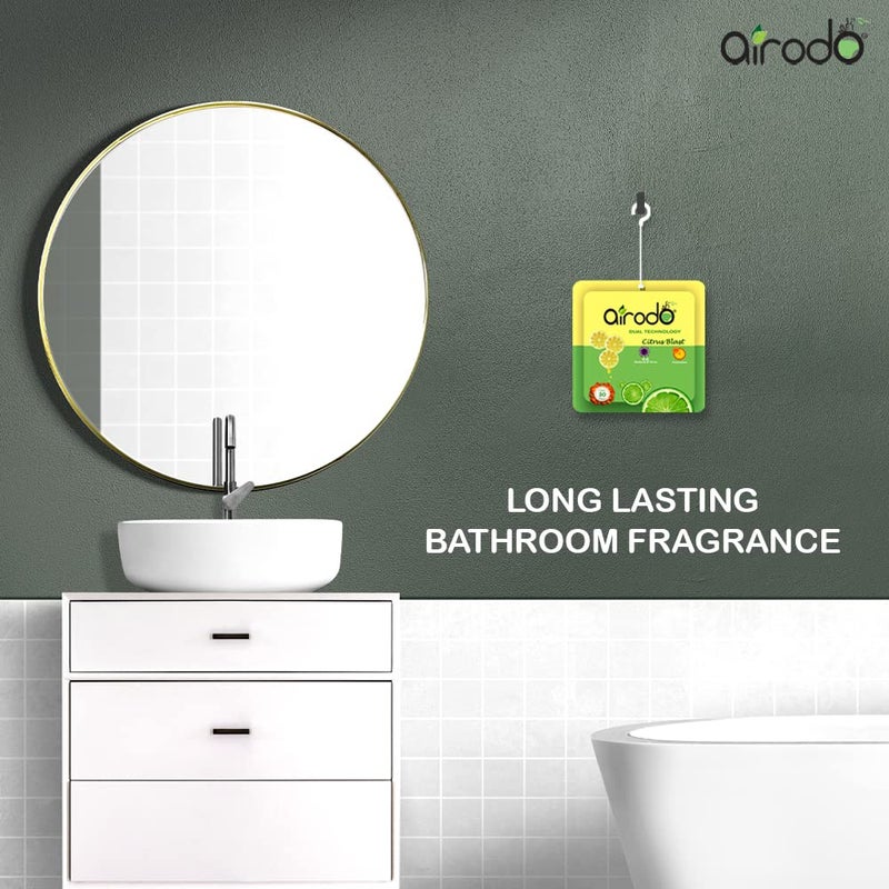 AIRODO Air Room Freshener Power Pocket Gel Fragrance Booster Lasts Upto 30 Days Skin Friendly Home Fragrance Fresh Scents for Bathroom Toilet Living Room Office Citrus Blast Pack of 6 - Image 5