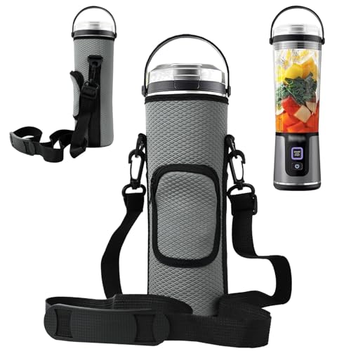NUENSS-ROR Storage Bag for Ninja Portable Blender Dust Cover Sleeve with Shoulder Strap, Accessory Pocket for Ninja BC151NV/BC51NV/BC151BK/BC151CR/BC151EM/ BC151PR/BC151WH/BC155PS Portable Blender (Grey Lozenge) - Image 1