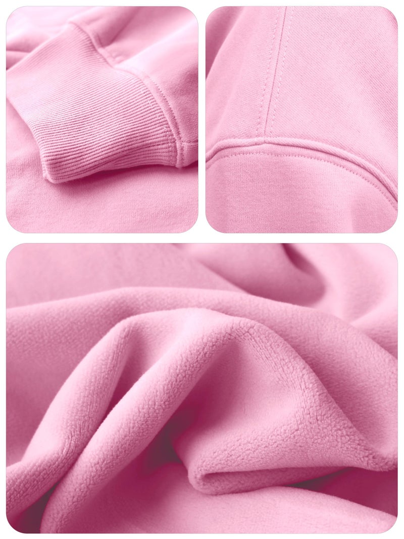 VIUTIL Womens Oversized Hoodies Fleece Loose Hooded Sweatshirt Fall Winter Outfits 2026 Trendy Clothes, Pink, Medium - Image 3