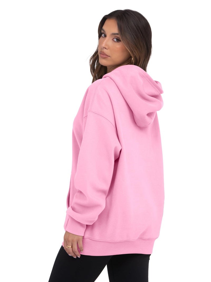 VIUTIL Womens Oversized Hoodies Fleece Loose Hooded Sweatshirt Fall Winter Outfits 2026 Trendy Clothes, Pink, Medium - Image 5