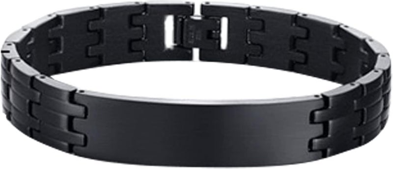 AC&L Black Metallic Steel Avant Garde Design Bracelet, One Size - Image 1