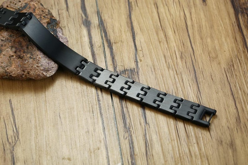 AC&L Black Metallic Steel Avant Garde Design Bracelet, One Size - Image 2