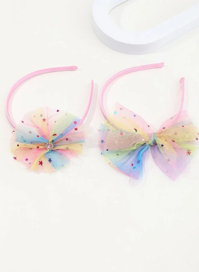 Take Two  Set of 2 - Mesh Bow Headband for Women | Best Price UAE