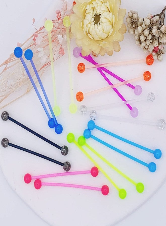 EVELICAL 36PCS 14G Stainless Steel Industrial Barbell Earrings for Women Men Acrylic Cartilage Helix Body Piercing Jewelry 38mm 1&1/2 Inch Piercing Bar Style 2 - Image 5
