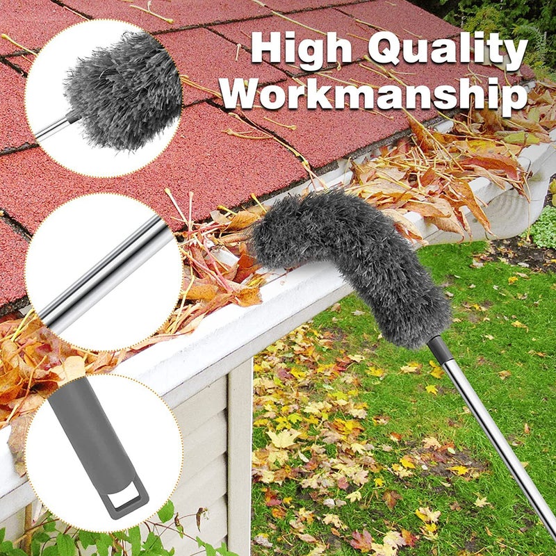 Drainage Gutter Gutter Cleaning Brush Roof Tool Belt Telescopic Telescopic Rod 2.5 Meters Protection Cleaning Dust Removal - Image 5