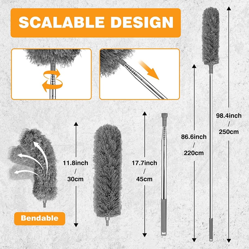 Drainage Gutter Gutter Cleaning Brush Roof Tool Belt Telescopic Telescopic Rod 2.5 Meters Protection Cleaning Dust Removal - Image 3